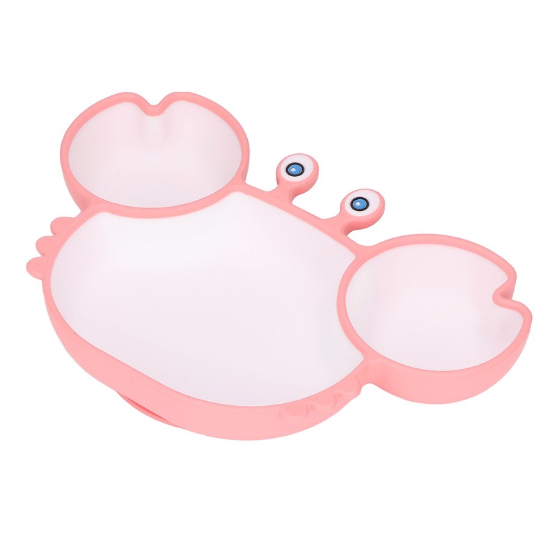 Crab Suction Plate with Suction Cup Base Silicone Divided Plate
