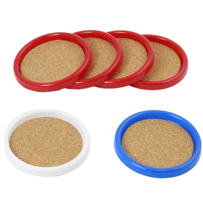 Chef Craft Basic Cork Coasters with Plastic Frame, 4 Inches