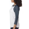 Next Level Unisex Tri-Blend Three-Quarter Sleeve Baseball Raglan Tee (Indigo/Heather