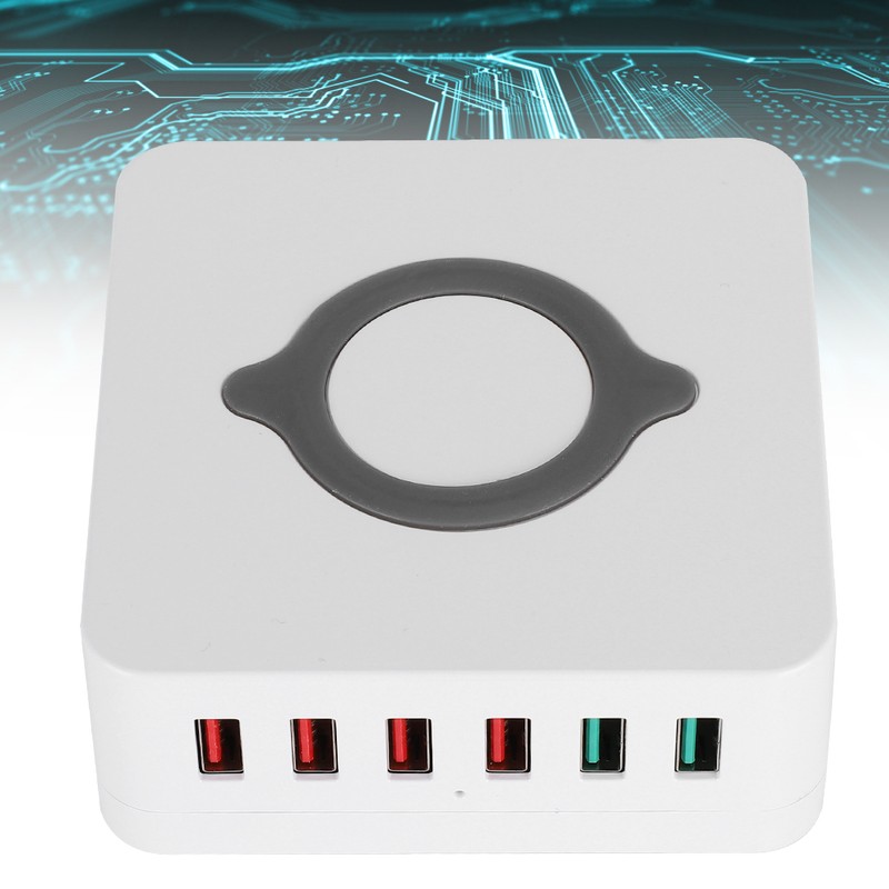 Intelligent Wireless Charging USB Station 6 Ports QC3.0 Fast Charge