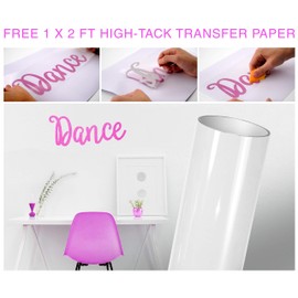 VViViD DECO65 Colorful Crystal Tint Transparent Frosted Crafting Adhesive Vinyl Film 12 Inch by 48 Inch Roll w/ 12 Inch by 24 Inch Sheet of High-Tack Transfer Paper (Gold Yellow)