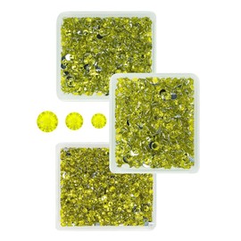 qiipii qiipii Lemon Yellow Crystal Resin Rhinestones for Crafting 3mm 4mm 5mm Flatback Stones No-Hotfix Diamonds Crystals Gems Charms for Nails Face Eyes Makeup Body Tumblers Bottles DIY Crafts Clothes Shoes