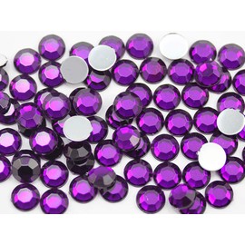 Allstarco 500PCS 8mm SS40 Purple Amethyst .NAT02 Acrylic Flat Back Rhinestones for Jewelry Making and Face Painting Card Making Embelishments Plastic Gems