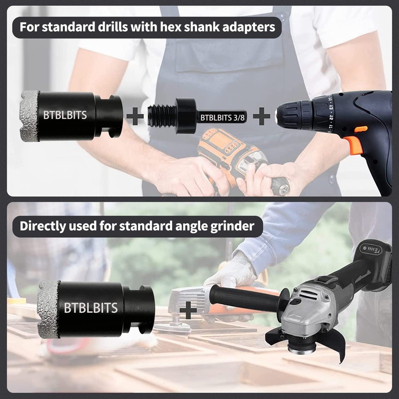 BTBLBITS Dry Diamond Core Drill Bit 1-1/2 Inch Tile Diamond