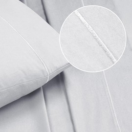 Belizzi Home Cotton Rich California King Sheet Sets - 4 Piece Deep Pocket Bed Sheets Set with Marrowing - Ultra Soft, Wrinkle Resistant, Quick Dry, Easy Care California King Sheets - Light Grey