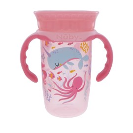 Vaso con Borde 360° - con Asas Removibles Unicornio marino/Rosa