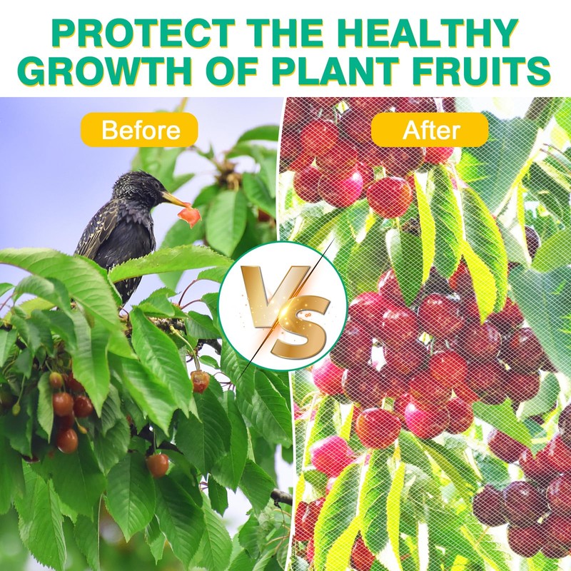 2 Pack Winter Fruit Tree Netting Sets with Zipper Drawstring,