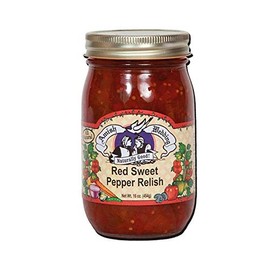Amish Wedding Green Tomato or Pepper Relish, 15 oz. Jars (Red Sweet Pepper, 2 Jars)
