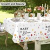 3 Pack Wildflower Baby in Bloom Baby Shower Tablecloth Decorations,Spring