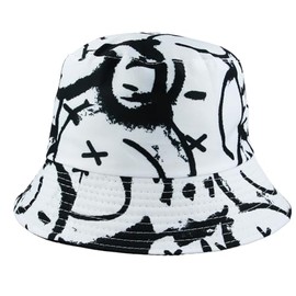 Fun Unisex Bucket Hats – Funky Designs, Heavy-Duty Cotton, Trendy & Durable Festival Sun Hat for Men & Women (UK, Alpha, One Size, Smiley)