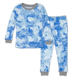 HonestBaby Organic Cotton 2-Piece Snug Fit Pajama Set, Watercolor World, 24 Months