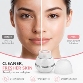 Electric Facial Cleansing Brush for Women – 3 Vibration Modes & Interchangeable Heads for Daily Skin Care