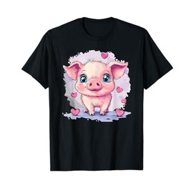 Cute Pig Surrounded By Hearts Love T-Shirt
