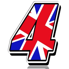 Biomar Labs® Race Number Car Moto Vinyl Sticker Great Britain England UK National Flag Sticker Motorcycle Motocross Motorsport Racing Number Tuning 4, N 294