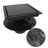 WEBANG 6 Inch Square Shower Drain Black Floor Drain with