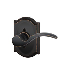 St. Annes Right Handed Lever with Camelot Non-Turning Lock, Aged Bronze (F170 STA 716 CAM RH)