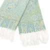 Green Paisley Pashmina Shawls, Mint Green Reversible Soft Paisley Scarf