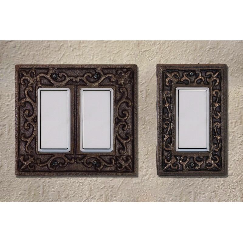 Lulu Decor, Fleur De Lis Cast Iron Rocker Light Switch
