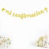 Gold Glitter Mi Confirmación Banner - Holy Confirmation Decorations -