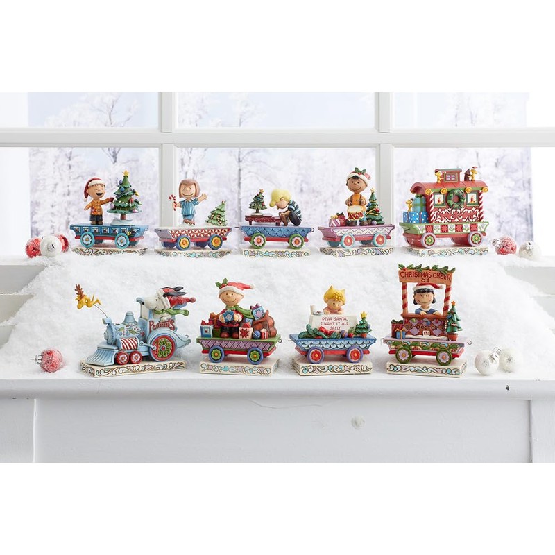 Enesco Peanuts by Jim Shore Franklin Train Car Figurine, 4.75