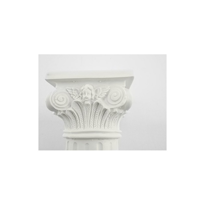 NST 7.25 inches Tall Poly Resin Pillar White Small Pedestal