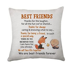Gifts for Best Friend Women Best Friends Cushion Covers Reminder Pillow Cover Gifts for BFF Friendship Gifts for Birthday Graduation Christmas (068 Best Friends)