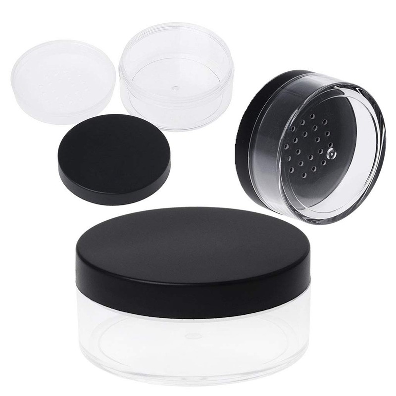 JAGETRADE 50 g Plastic Empty Loose Powder Box with Strainer