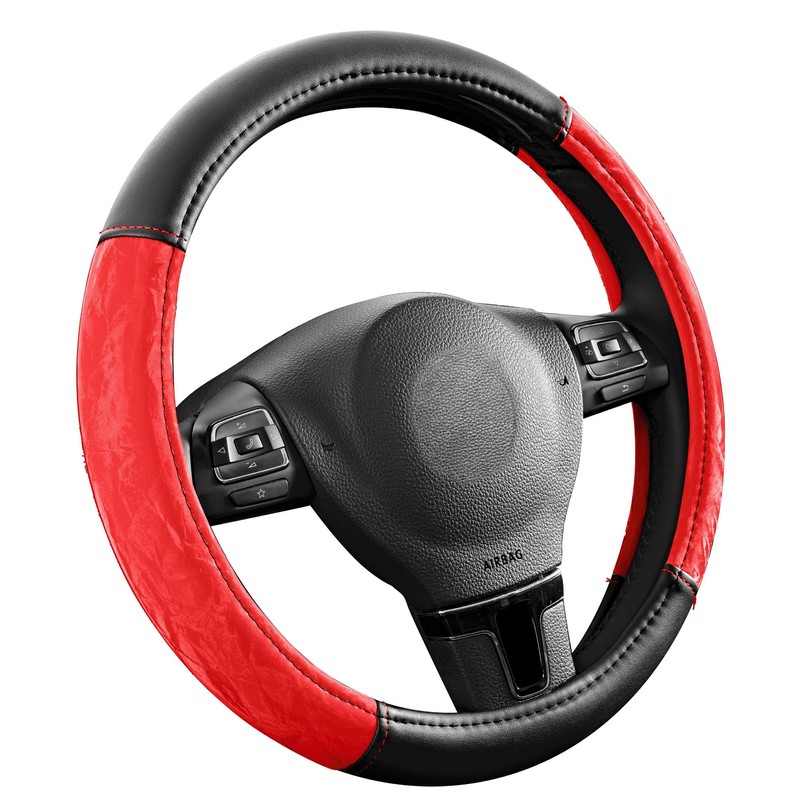 PIC AUTO Steering Wheel Cover, Silk Grain Leather Car Steering