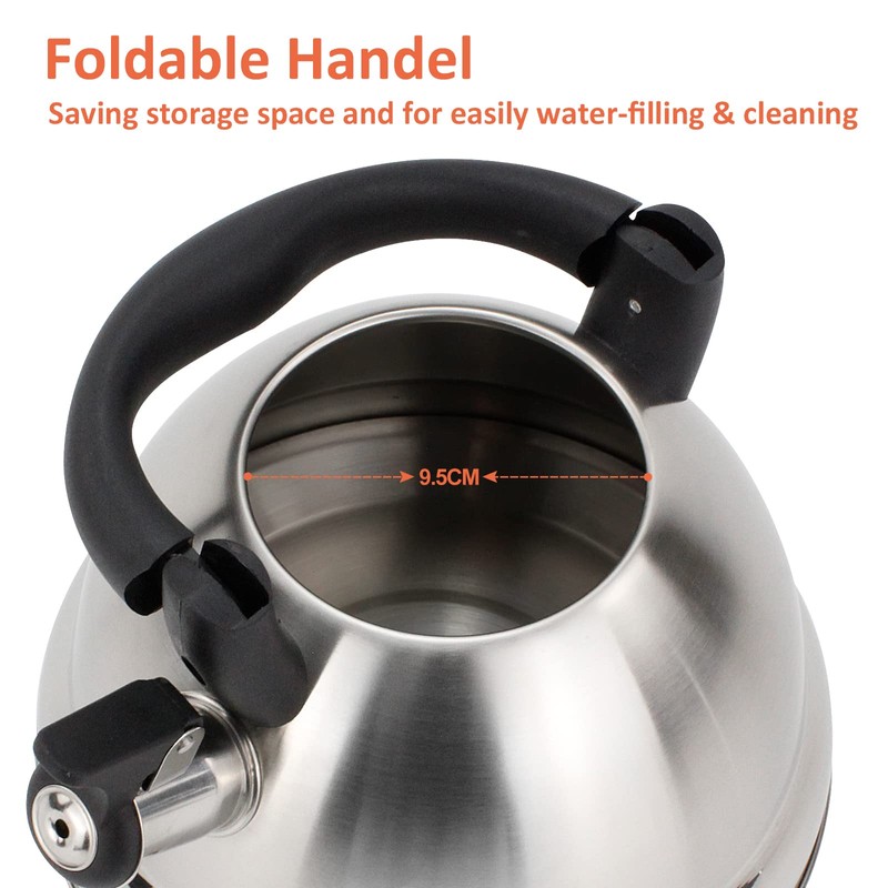 ROSSETTO Kettle Induction Tea Kettle Whistling Kettle Stainless Steel Camping