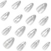 Silver Press on Nails Medium Almond Fake Nails Metal Chrome