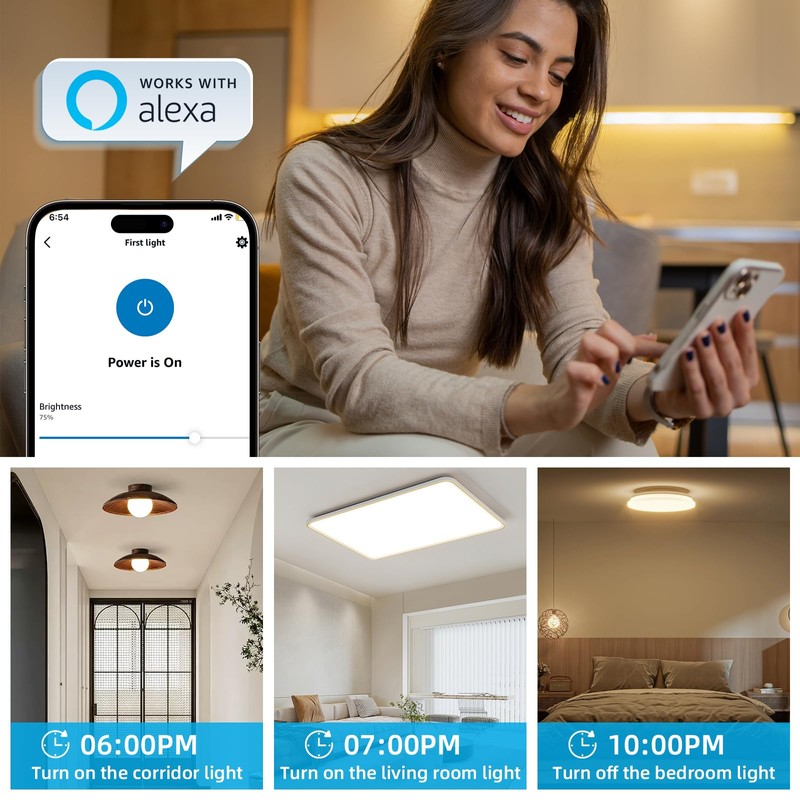 Smart Dimmer Light Switch with Wireless Remote, Compatible with Alexa
