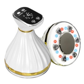 Cellulite Massagegerät, Vibrastone Neuropathie, 6 in 1 Ultraschall Anti Cellulite Massagegerät, Mini Massagegerät mit Ultraschall R/F rotes und blaues Licht, Vibration Lymphdrainage Gerät für Hände