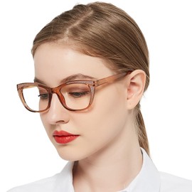 OCCI CHIARI Ligh Wider Frame Reading Glasses Women Comfortable Readers 1.0 1.5 2.0 2.5 3.0 3.5 4.0 5.0 6.0(Brown 1.0)