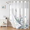 Planially No Hooks Shower Curtain with Snap in Liner,72W*74L No