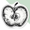Azeeda 4 x 'Sliced Apple' White Premium Vinyl Decal Stickers