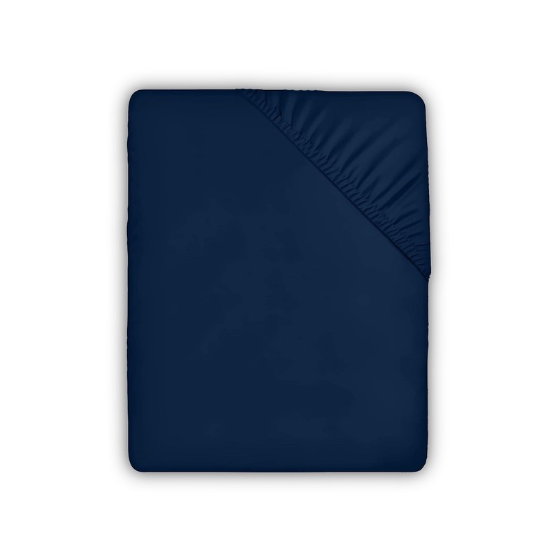 EV DEKOR®MF0001 Fitted Sheet Super King, Navy - Deep Pocket