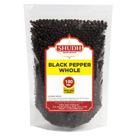 Jimidar Black Pepper Whole (3.5 Oz | 100 GM) - Steam Sterilized Non-GMO Peppercorns for Grinder Refill, Whole Black Peppercorns, Whole Black Pepper (100 GM)