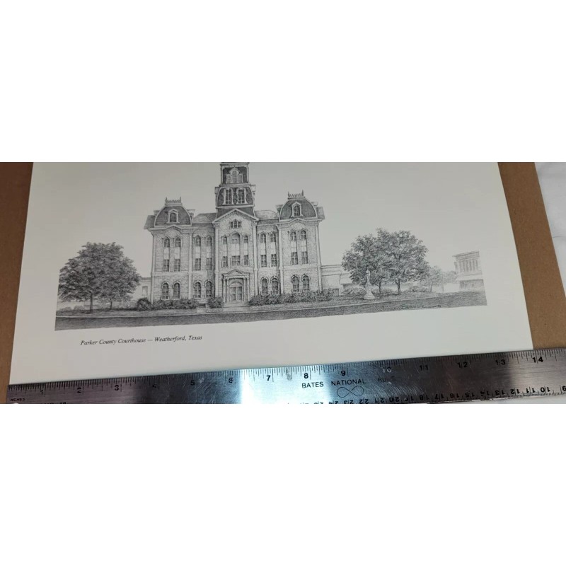 11x14 Print "Parker County Courthouse-Wea