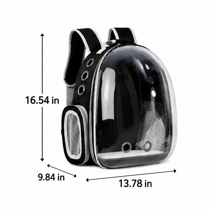 Transparent Pet Backpack Carrier for Cats & Small Dogs, Ventilated