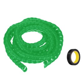 MECCANIXITY Spiral Cable Wrap 9.8ft/3.0M 16mm Cable Management Sleeve PP Insulation Cord Organizer for Computer Wire Power Cable Gas Pipe Green with Tape