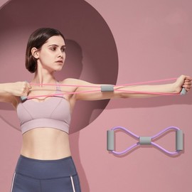 Figure-8 Resistance Band for Yoga Stretching & Full Body Home Training Resistance Band Green 15ea