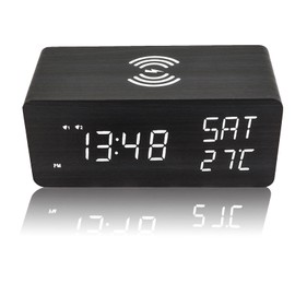 HURRISE Digital Clock, Charging Adjustable LED Clock,Digital Alarm Clock for Bedrooms,Digital Bedroom Alarm Clock,Bedside Digital Alarm Clock for Kids, Adults, Heavy Sleepers