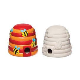Baker Ross AR415 Ceramic Bee House for Kids to Paint, Personalise and Display, Assorted, (Box of 2)