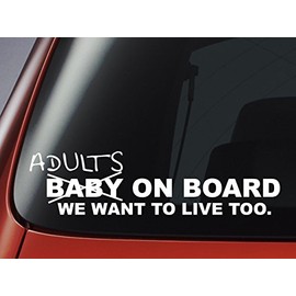Level 33© Adult On Board Car Window Decal, Bumper Sticker,