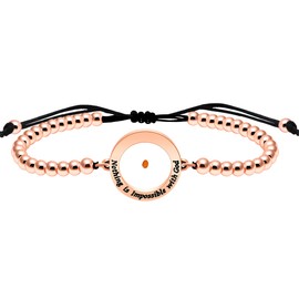 Yongxu Inspirational Nothing Is Impossible with God Beaded Bracelet with Mustard Seed | Adjustable Stretch Cord for Men & Women | Motivational Religious Jewelry