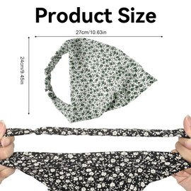 BHSTTNIXP 4 PCS Bandanas for Women,Floral Elastic Head Scarf,Boho Bandana Headband,Chiffon Headscarf for Women Girls Hair Accessories