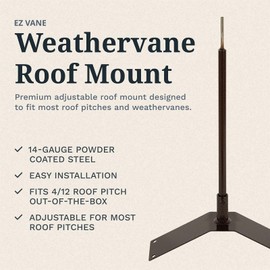 EZ Vane Moose Weathervane — Roof Mount, Wind Cups, Antique Copper Finish, Steel with Durable Triple Powder Coating, Handcrafted in USA