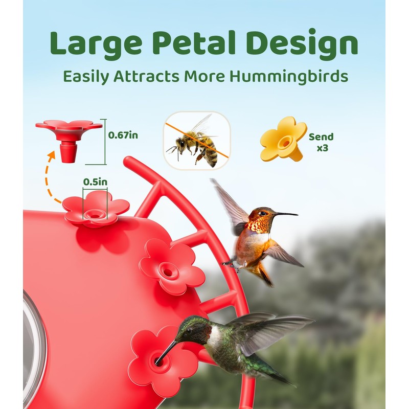 HIXX Smart Hummingbird Feeder with Camera Solar Powered, with Ant