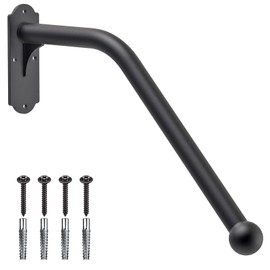 SELEWARE Fully Welded Handrail Iron Handrail for Outdoor Steps Garage Railing Safety Grab Bar for Elderly 24'' Length 1.3'' Dia