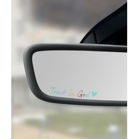 4-Piece Car Sticker Decals Set Trust in God Mirror Decals & Religious Auto Accessories Waterproof Viny for Women Drivers, Motorcycles, SUVs​ (4-Colorful)